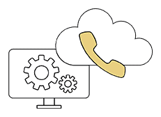 Cloud computing and telephony service icon